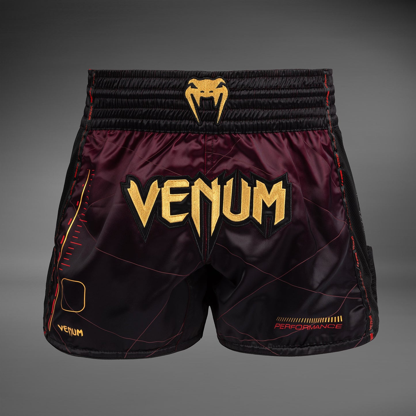Venum Tactical XT  Pantaloncini da Muay Thai - Nero/Bordolese/Oro