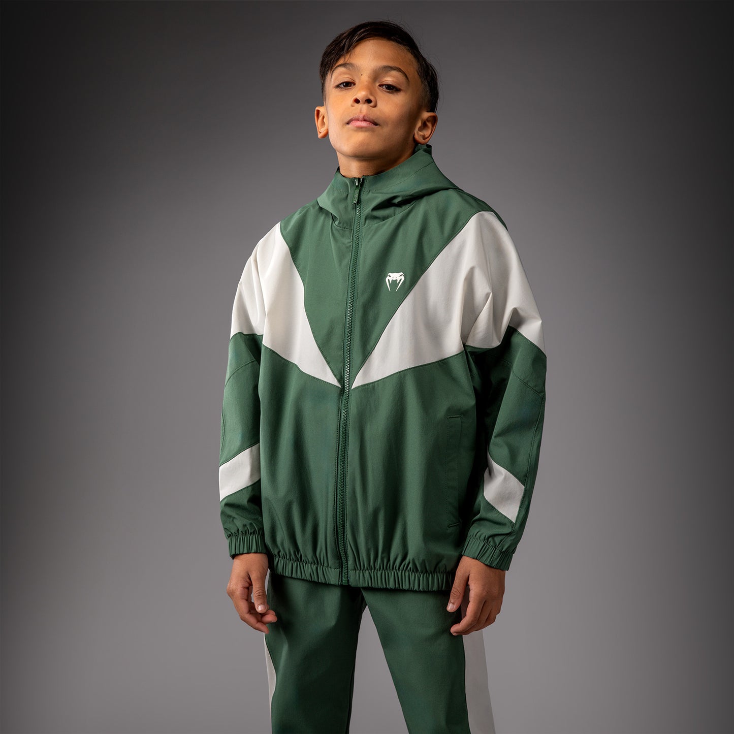 Venum Vectra Giacche da Track per Bambini – Verde Foresta/ Bianco Sporco