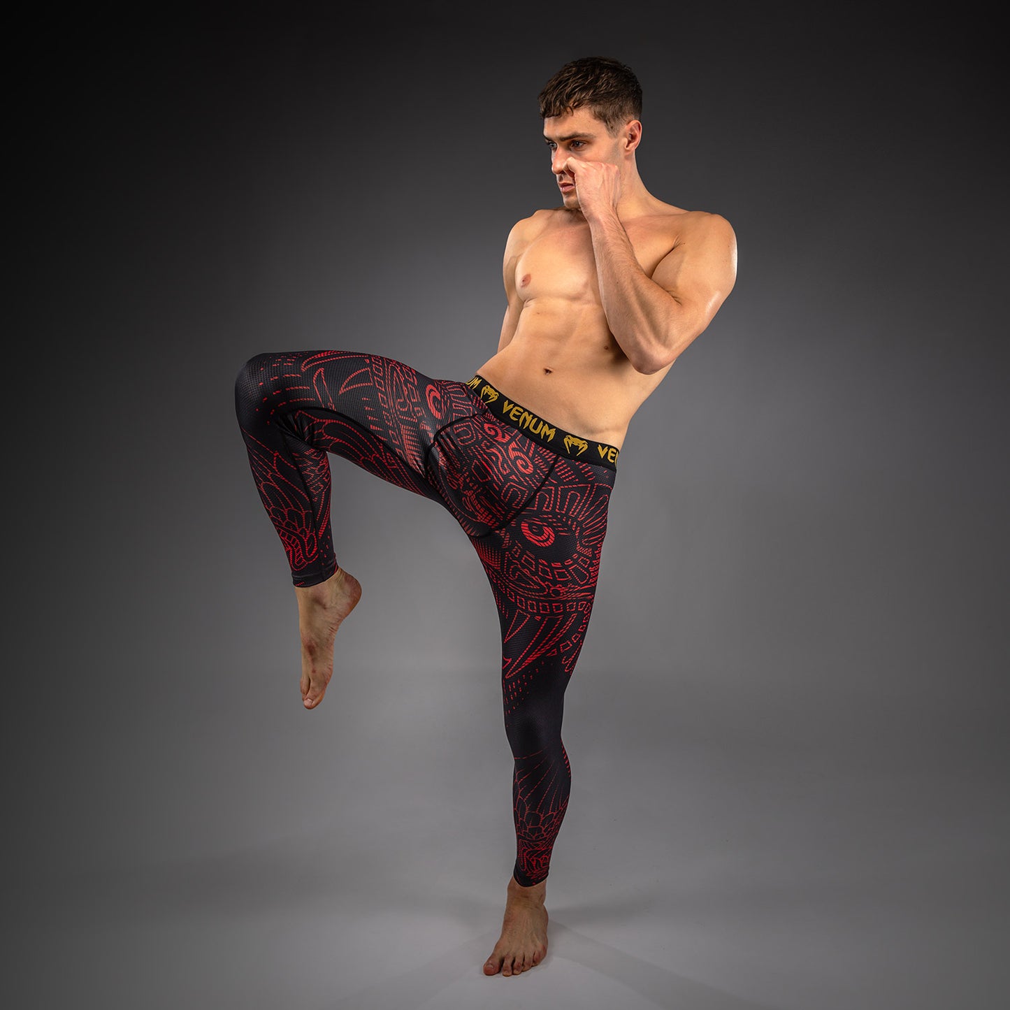 Venum Quetzal Fury Pantaloni Aderenti - Nero/Rosso Fury/Arancio