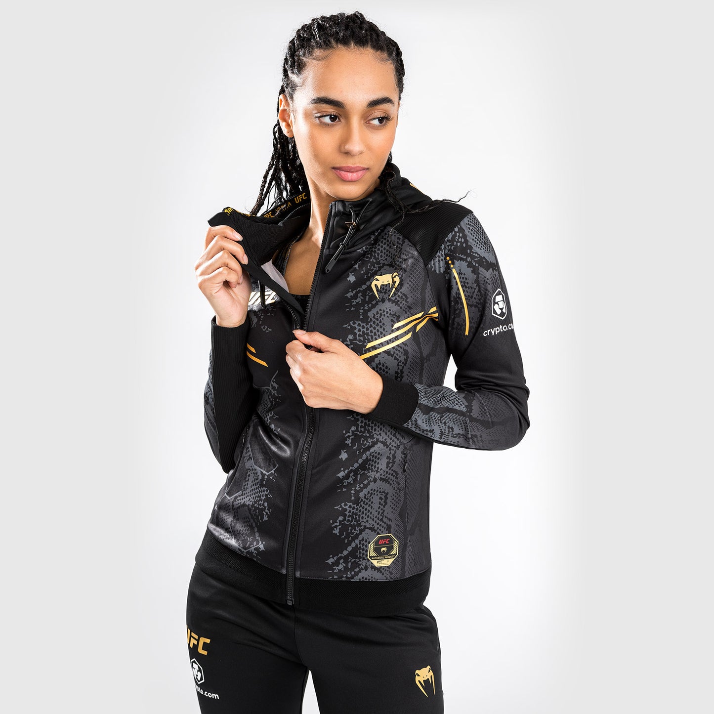 UFC Adrenaline by Venum Authentic Fight Night Felpa con cappuccio Walkout da Donna - Champion