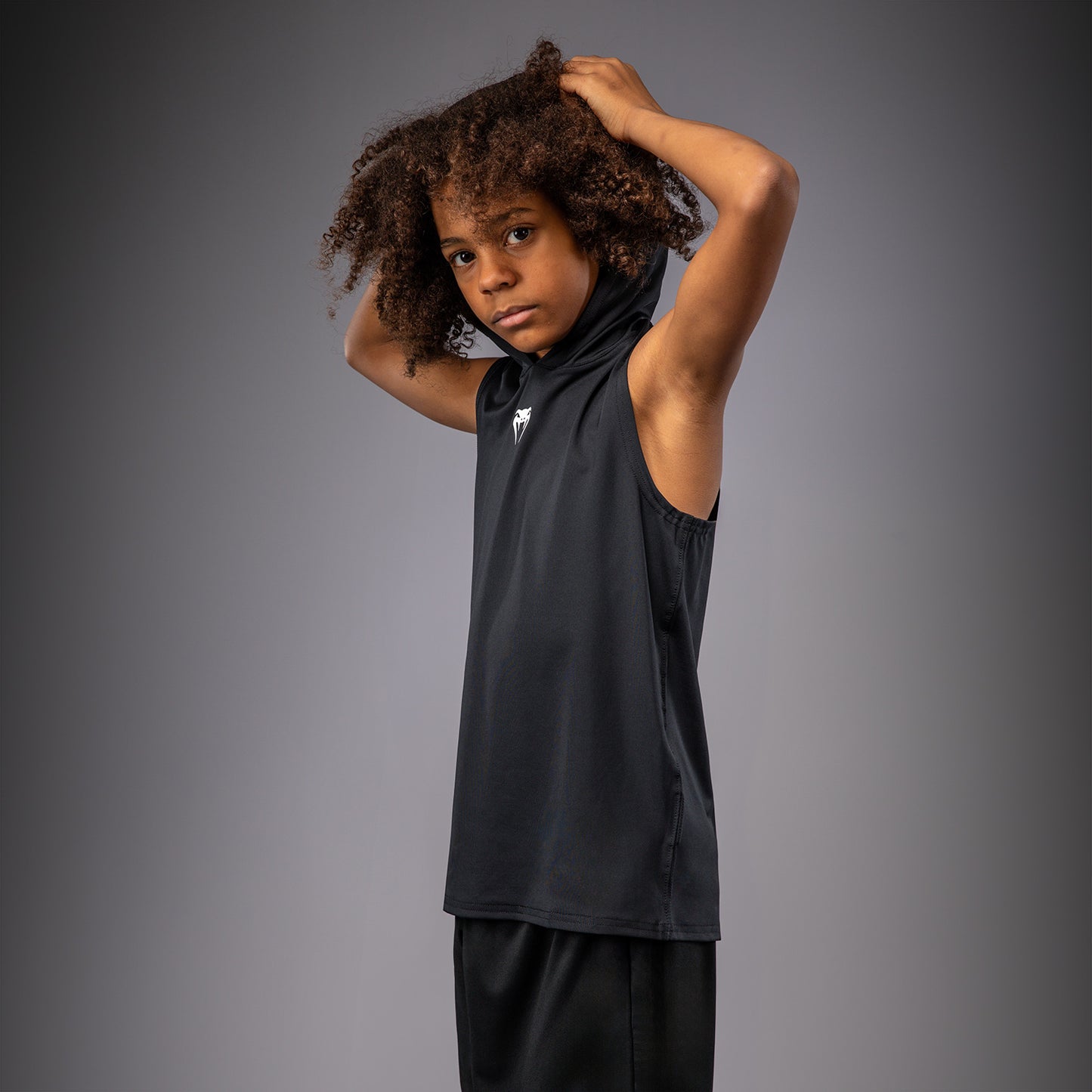 Venum Elite Felpa con Cappuccio Senza Maniche Dry-Tech per Bambini - Nero