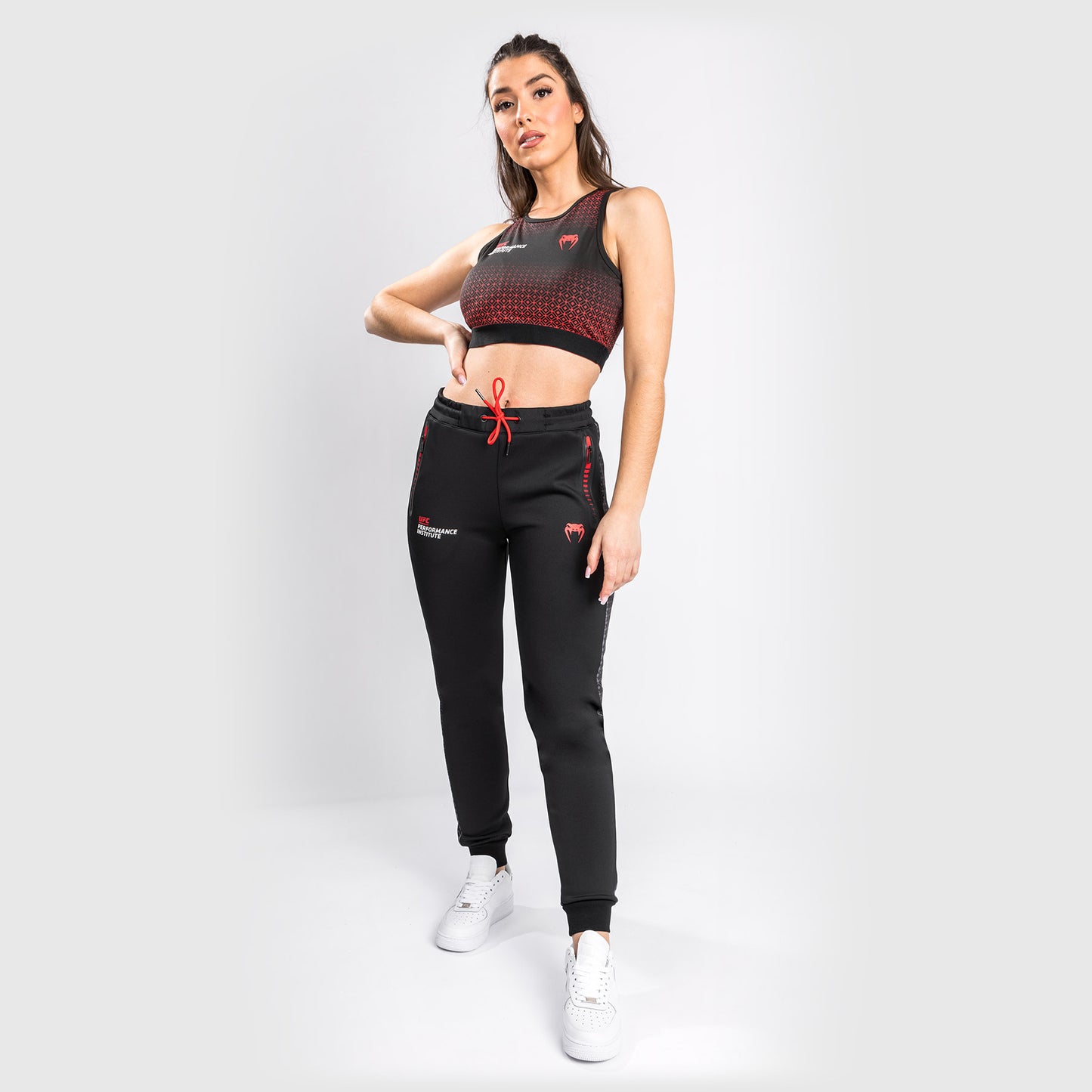 Pantaloni da tuta Venum UFC Performance Institute - Per Donna - Nero/Rosso