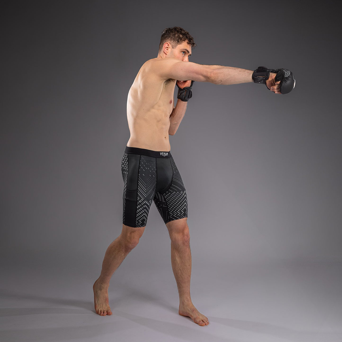 Venum Midnight Fury Pantaloncini a Compressione – Nero/Grigio/Argento