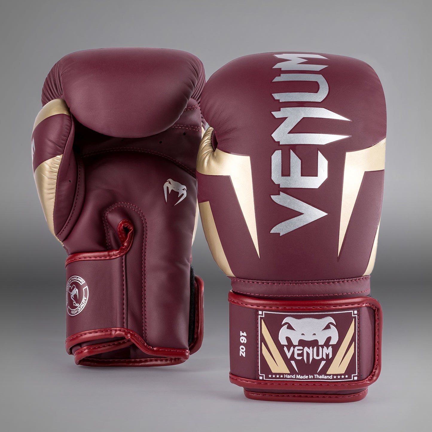 Venum Elite Guantoni da Boxe - Borgogna/Oro