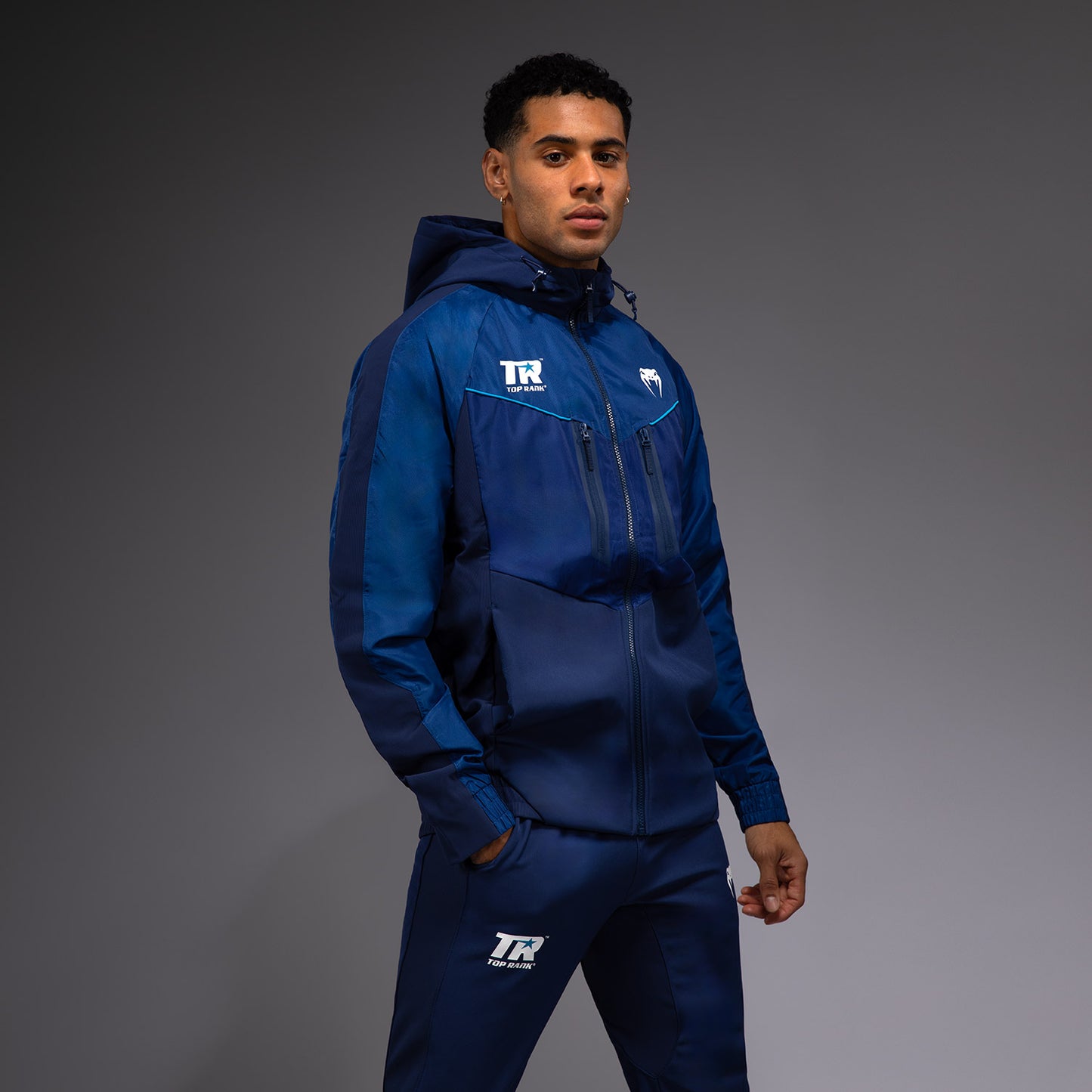 Venum x Top Rank Original Felpa con Zip Intera da Uomo - Blu Navy