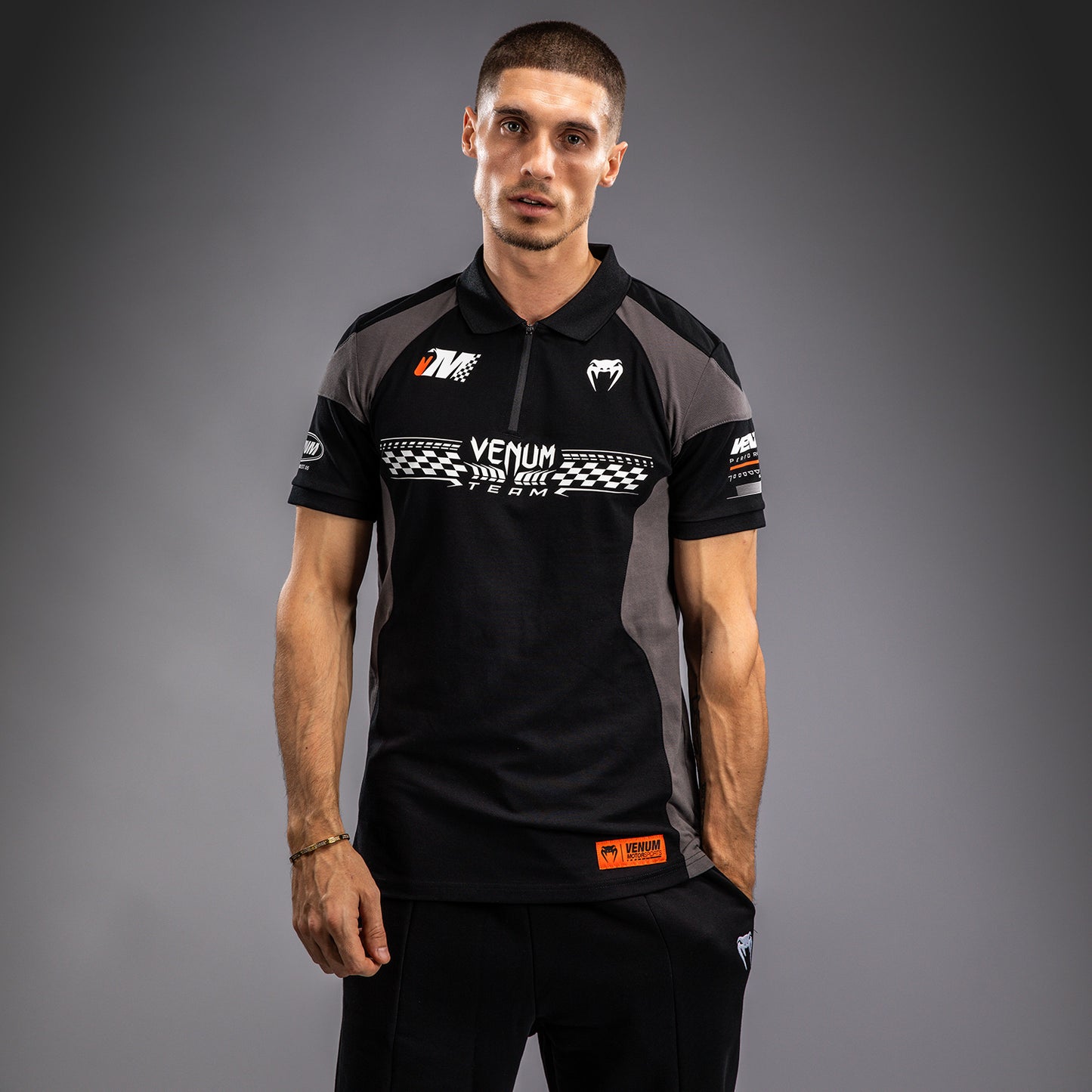 Venum Motorsport Polo in Cotone - Nero Profondo