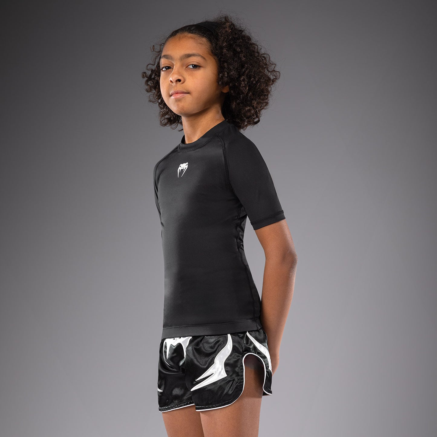 Venum Contender Rashguards per Bambini Maniche Corte - Nero