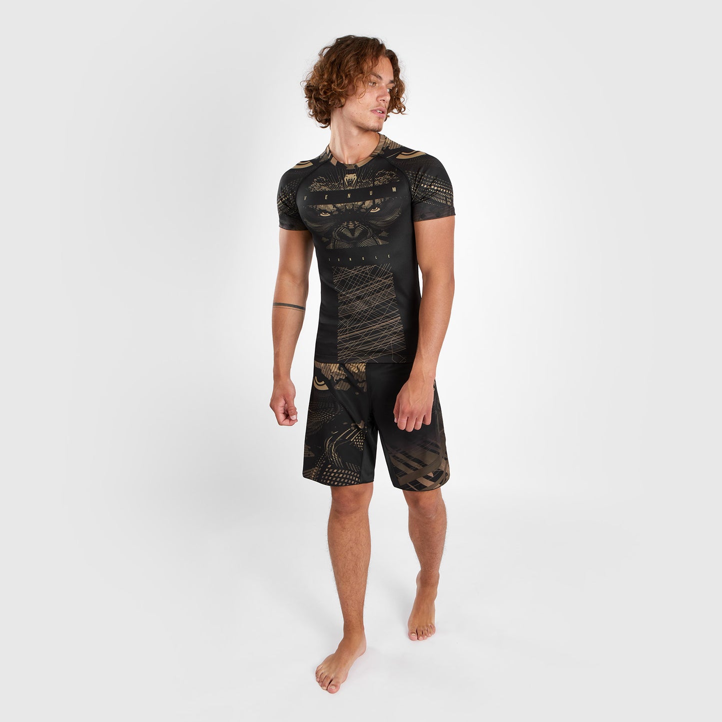 Venum Gorilla Jungle Rashguard a maniche corte -  Sabbia/Nero