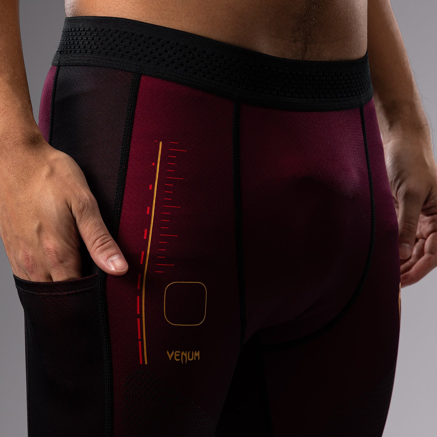 Venum Tactical XT Pantaloni a compressione - nero/bordeaux/oro