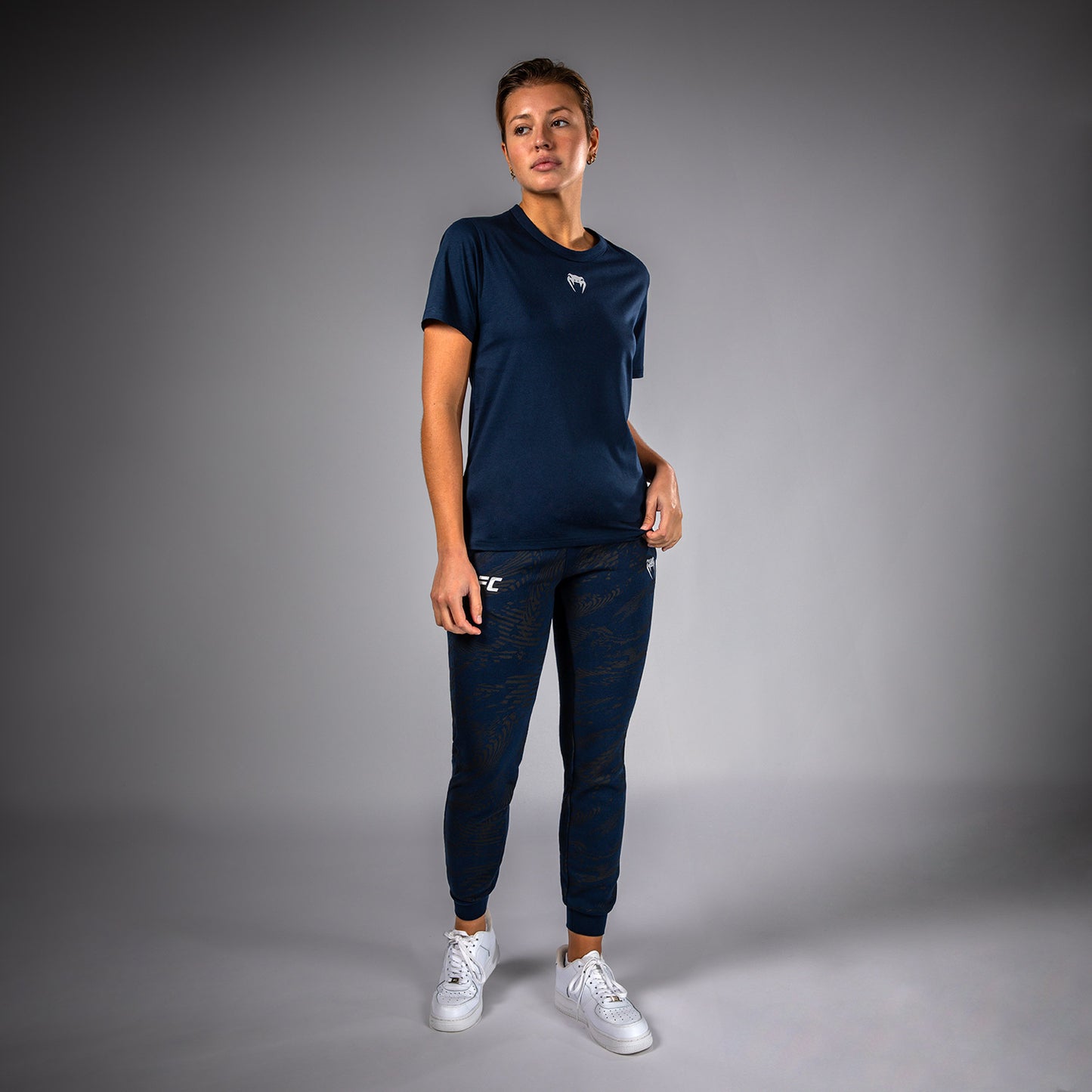 UFC Fusion by Venum Fight Week Maglietta a Manica Corta in Cotone per Donna - Blu oceanico