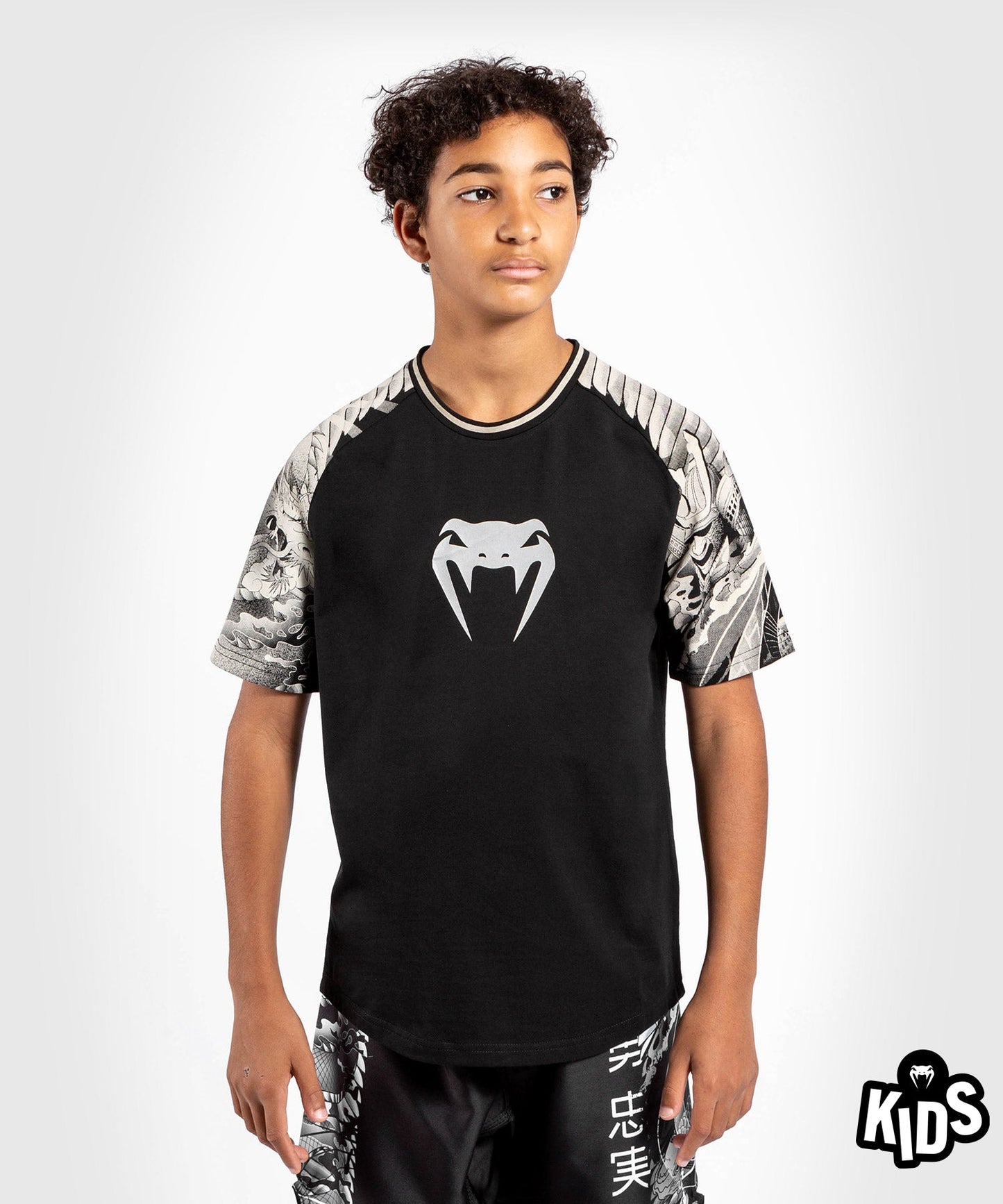 T-shirt Venum YKZ21 - per bambini - Nero/bianco