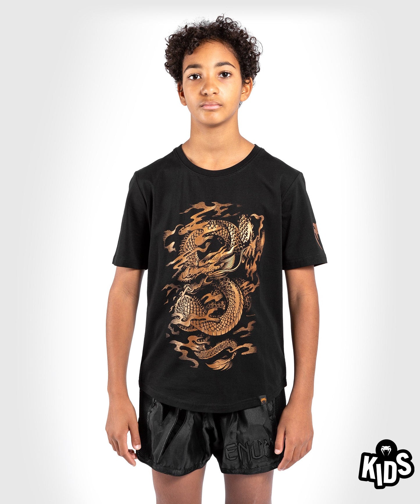 T-shirt Venum Dragon's Flight bambino - Nera/Bronzo
