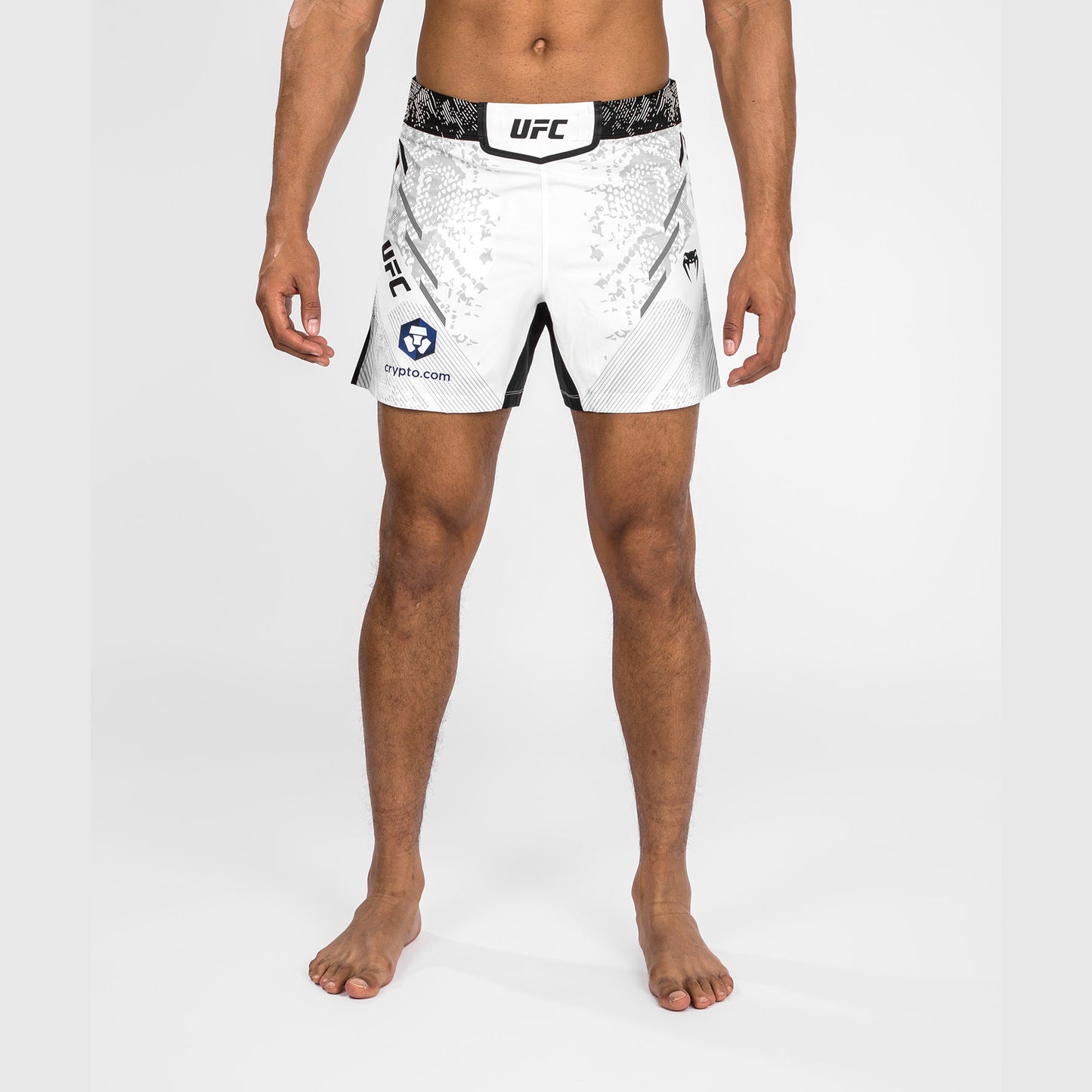 Pantaloncini da combattimento UFC Adrenaline by Venum personalizzati Authentic Fight Night Uomo - Short Fit – Bianco