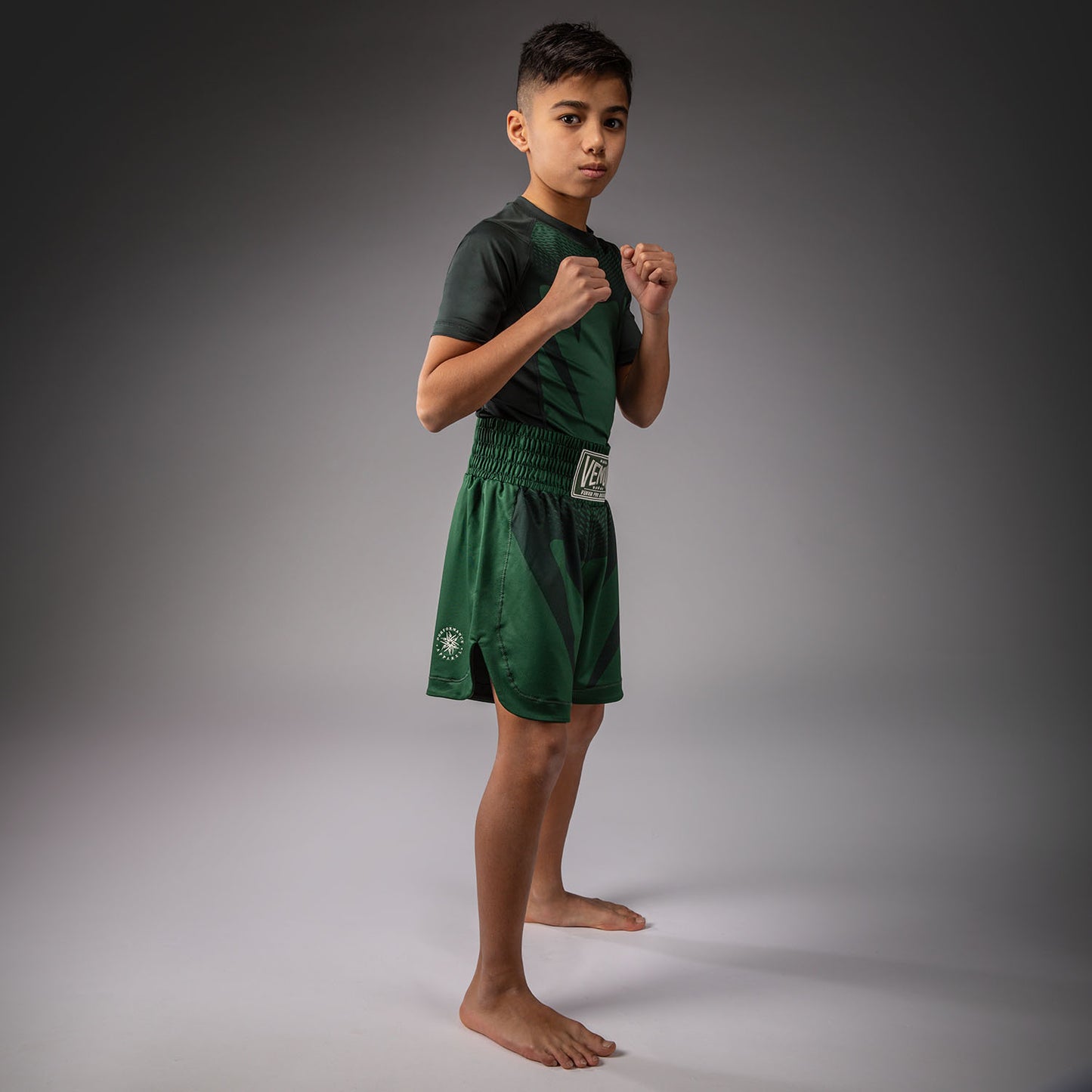 Venum Attack Pantaloncini da boxe per bambini - Verde Foresta/Avorio