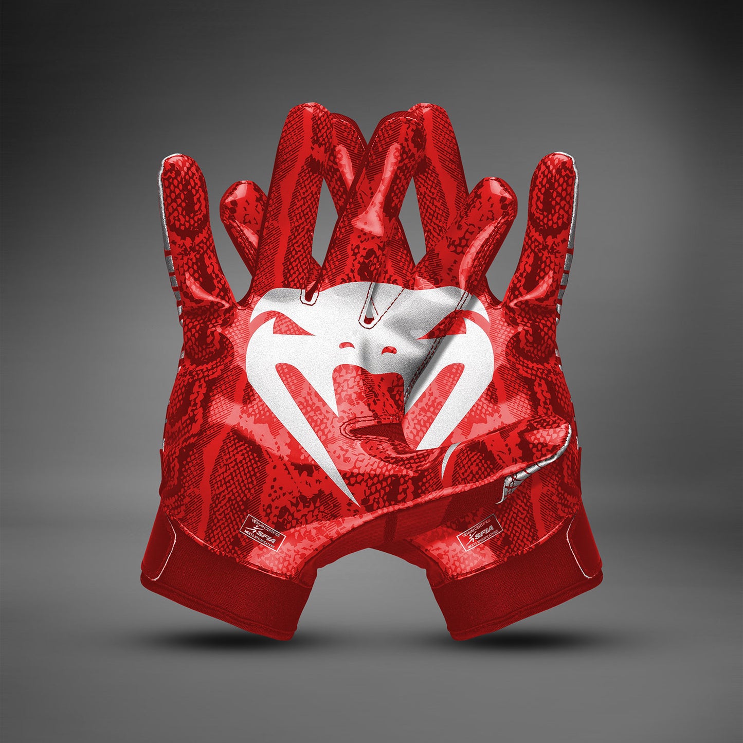 Venum Elite Guanti da Football - Rosso/Argento
