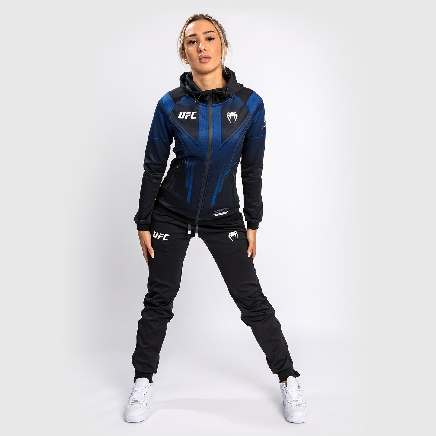Felpa con cappuccio Walkout da donna UFC Venum Authentic Fight Night 2.0 - Midnight Edition