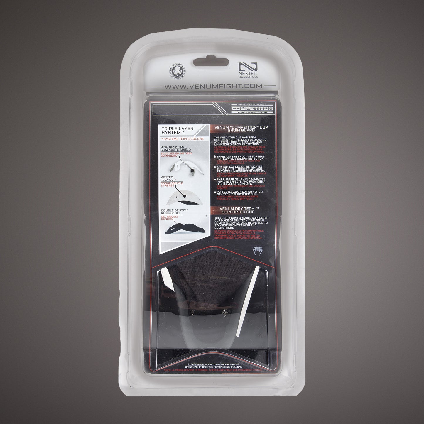 Conchiglia protettiva con supporto Venum Competitor - Serie argento