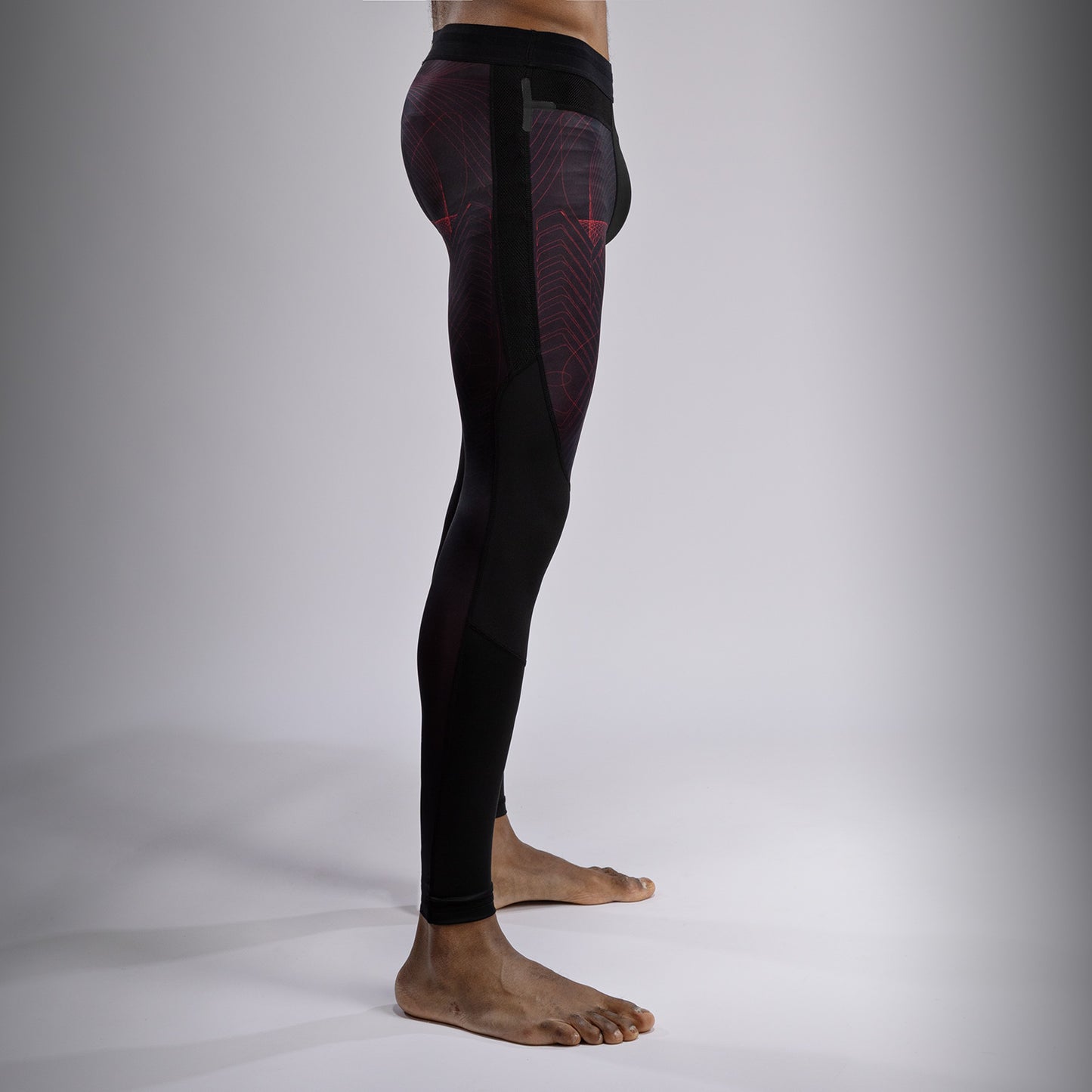 Venum G-Fit Air Pantaloni a compressione - Nero Profondo/Rosso Fuoco