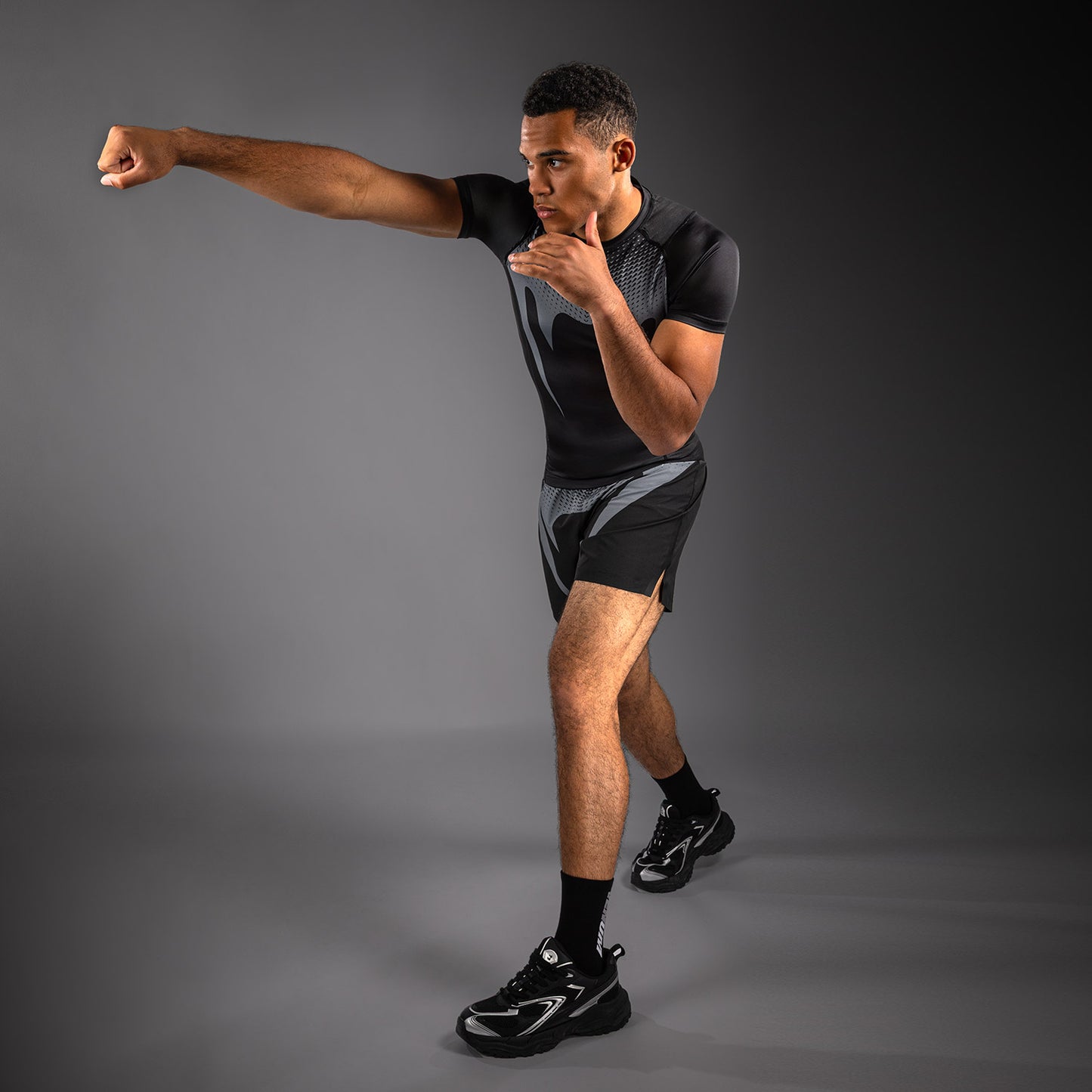 Venum No Gi Rashguards - Nero/Grigio Argento