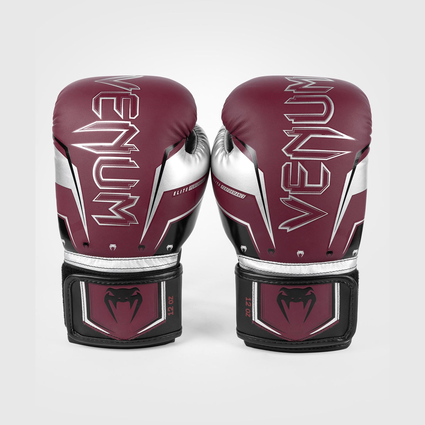 Venum Elite Evo Guanti da Boxe - Borgogna/Argento