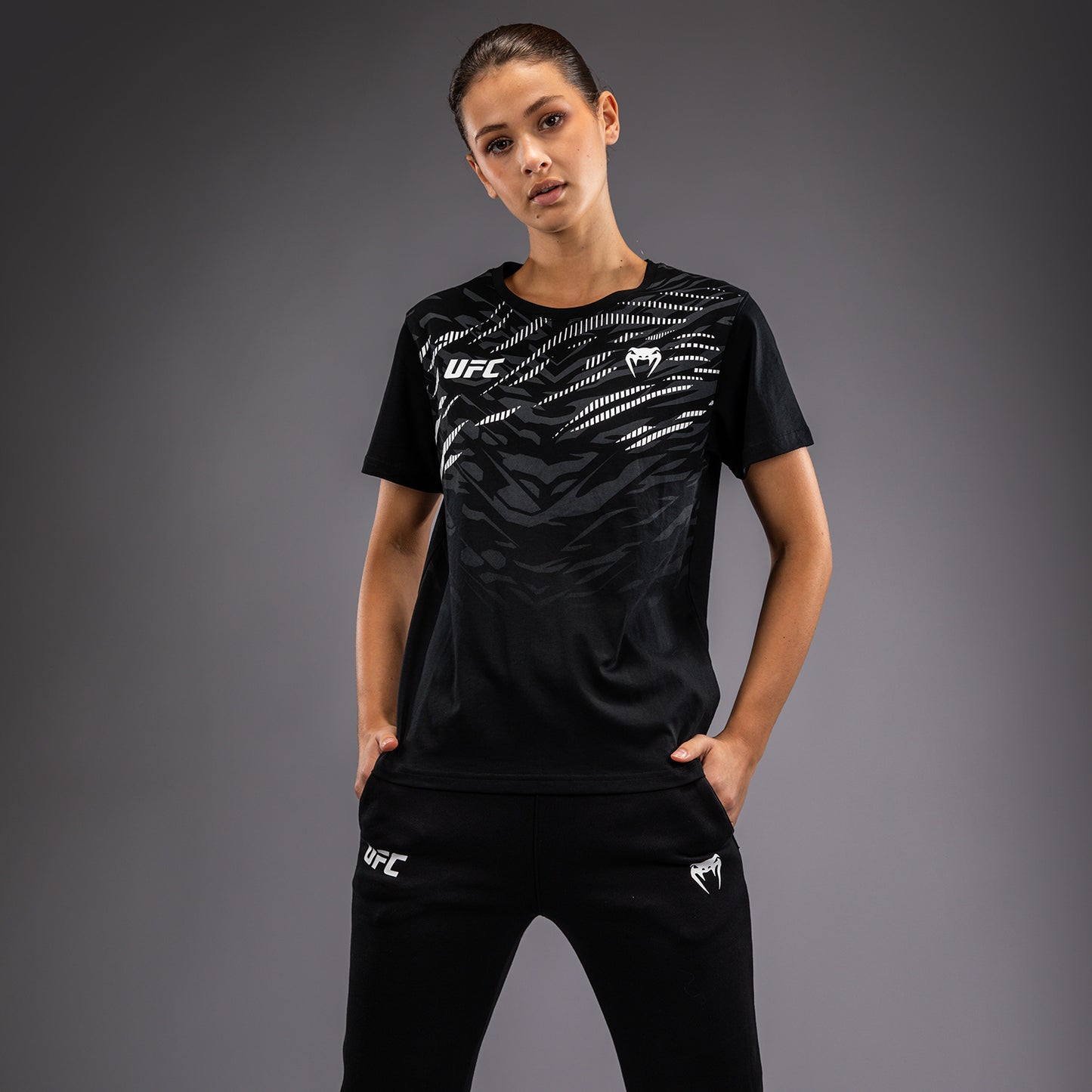 UFC Fusion by Venum Replica Maglietta a Manica Corta per Donna - Nero