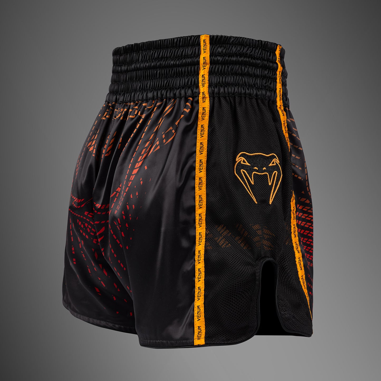 Venum Quetzal Fury Pantaloncini Muay Thaï - Nero/Rosso Fury/Arancione