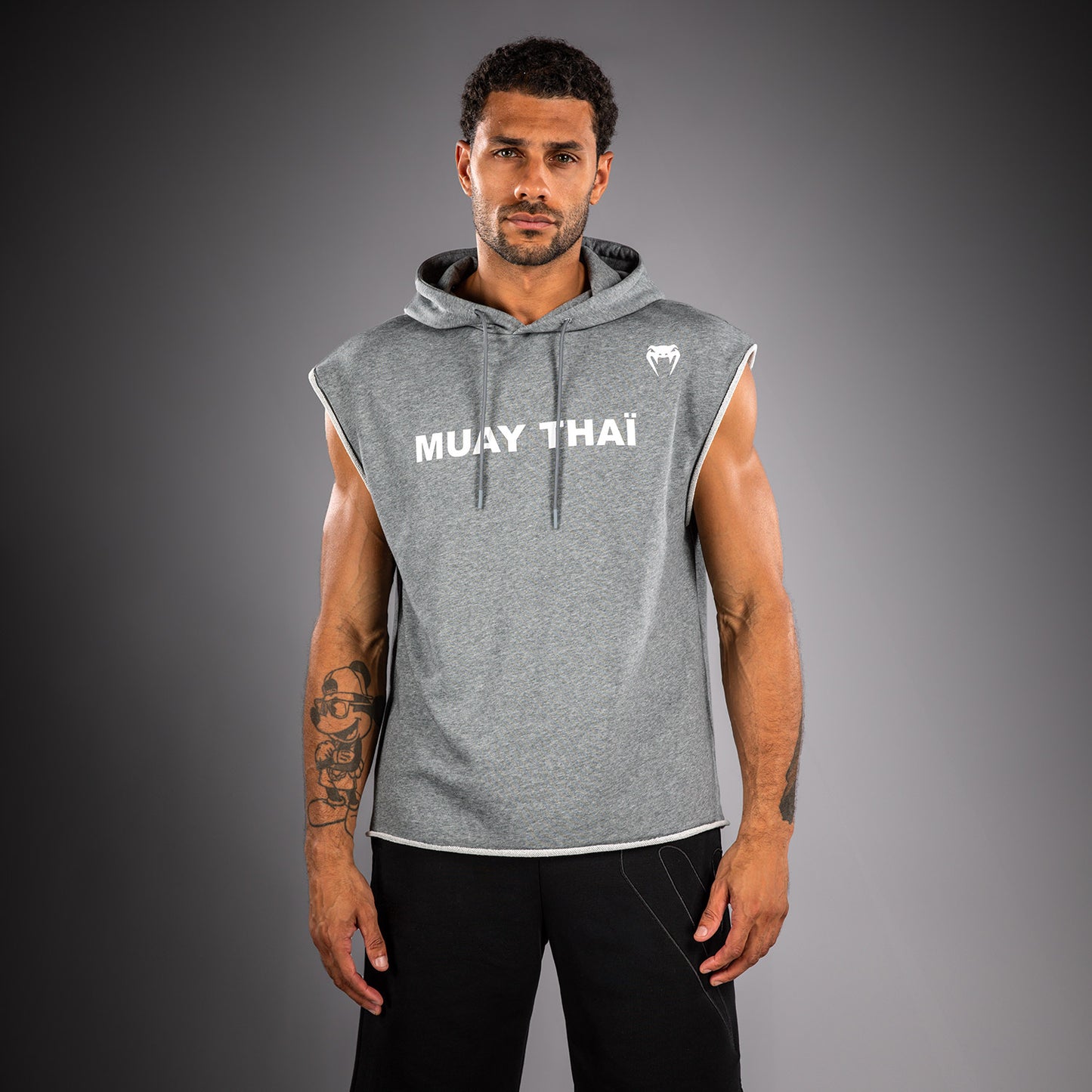 Venum Muay Thai VT Felpa con Cappuccio Senza Maniche – Grigio Mélange