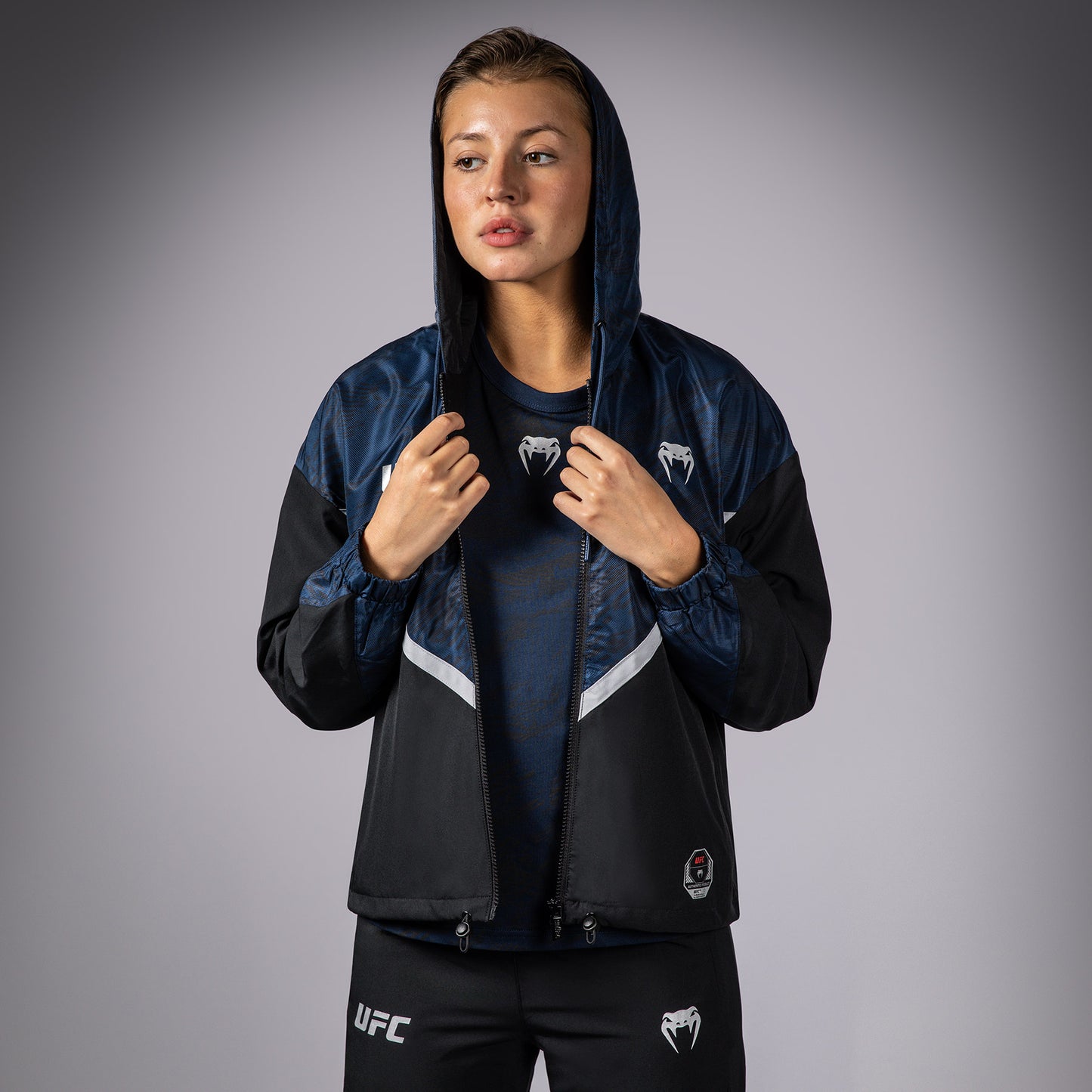 UFC Fusion by Venum Fight Week Felpa con Zip per Donna - Blu oceanico