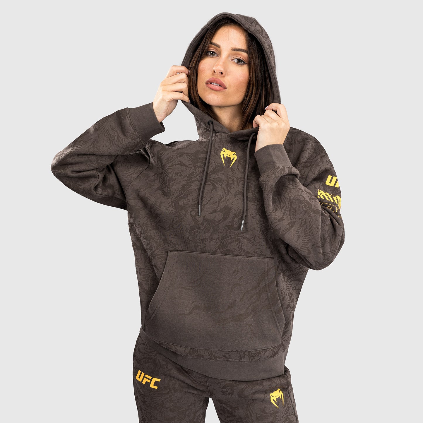 UFC Fusion by Venum Fight Week Felpa con Cappuccio per Donna - Marrone terra