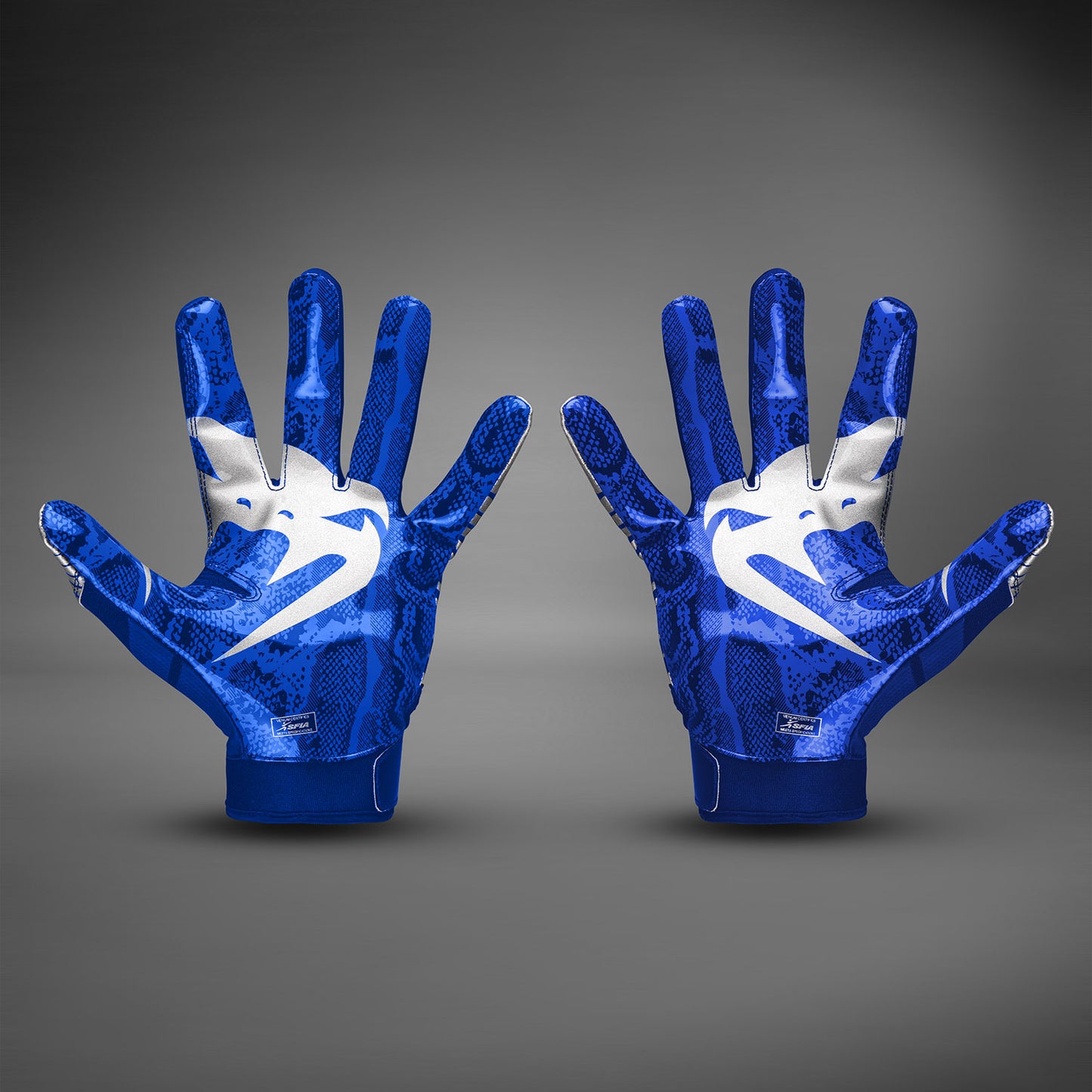 Venum Elite Guanti da football - Blu reale/Argento