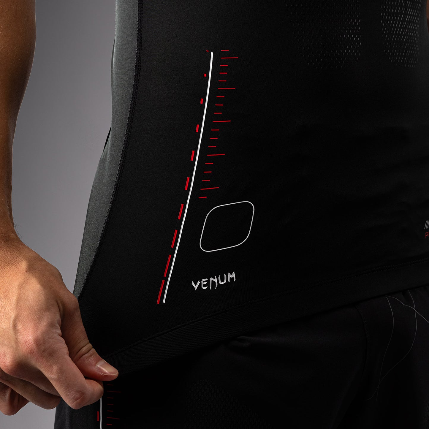 Venum Tactical XT Rashguard a maniche corte - Nero/Rosso fuoco
