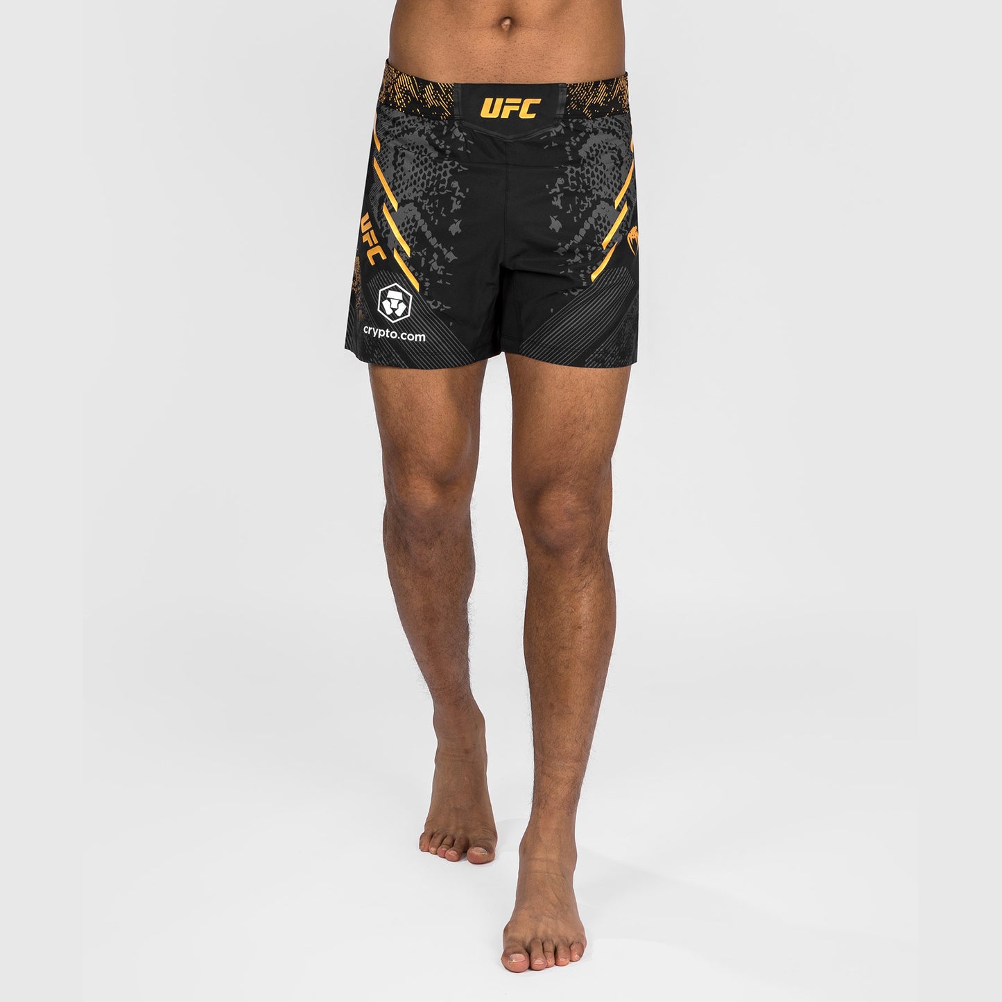 Pantaloncini da combattimento UFC Adrenaline by Venum personalizzati Authentic Fight Night Uomo - Short Fit - Nero/Oro
