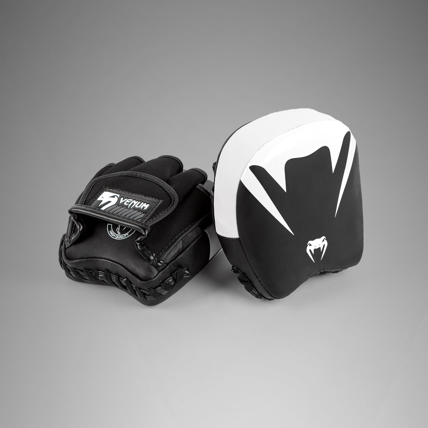 Venum Elite Thick Coaching Mitts Leather Mini (Coppia) - Nero/Bianco