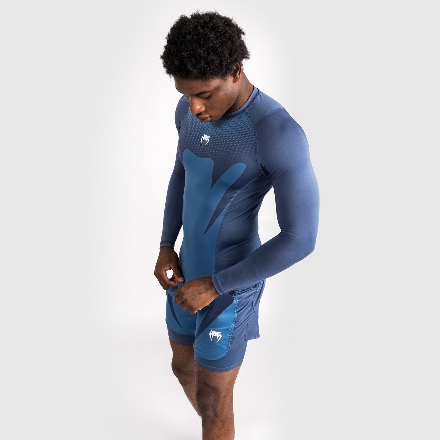 Venum Attack Rashguard a Maniche Lunghe da Uomo - Blu navy