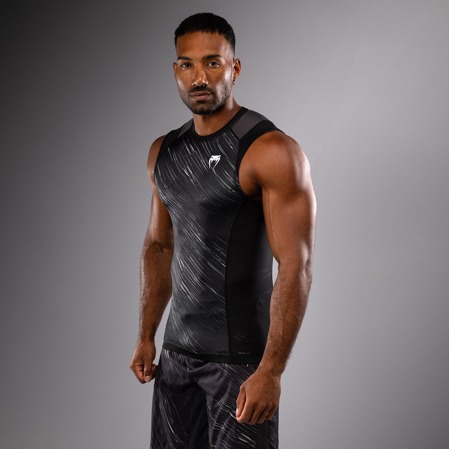 Venum Rapid Rashguard Senza Maniche - Nero/Grigio Tempesta