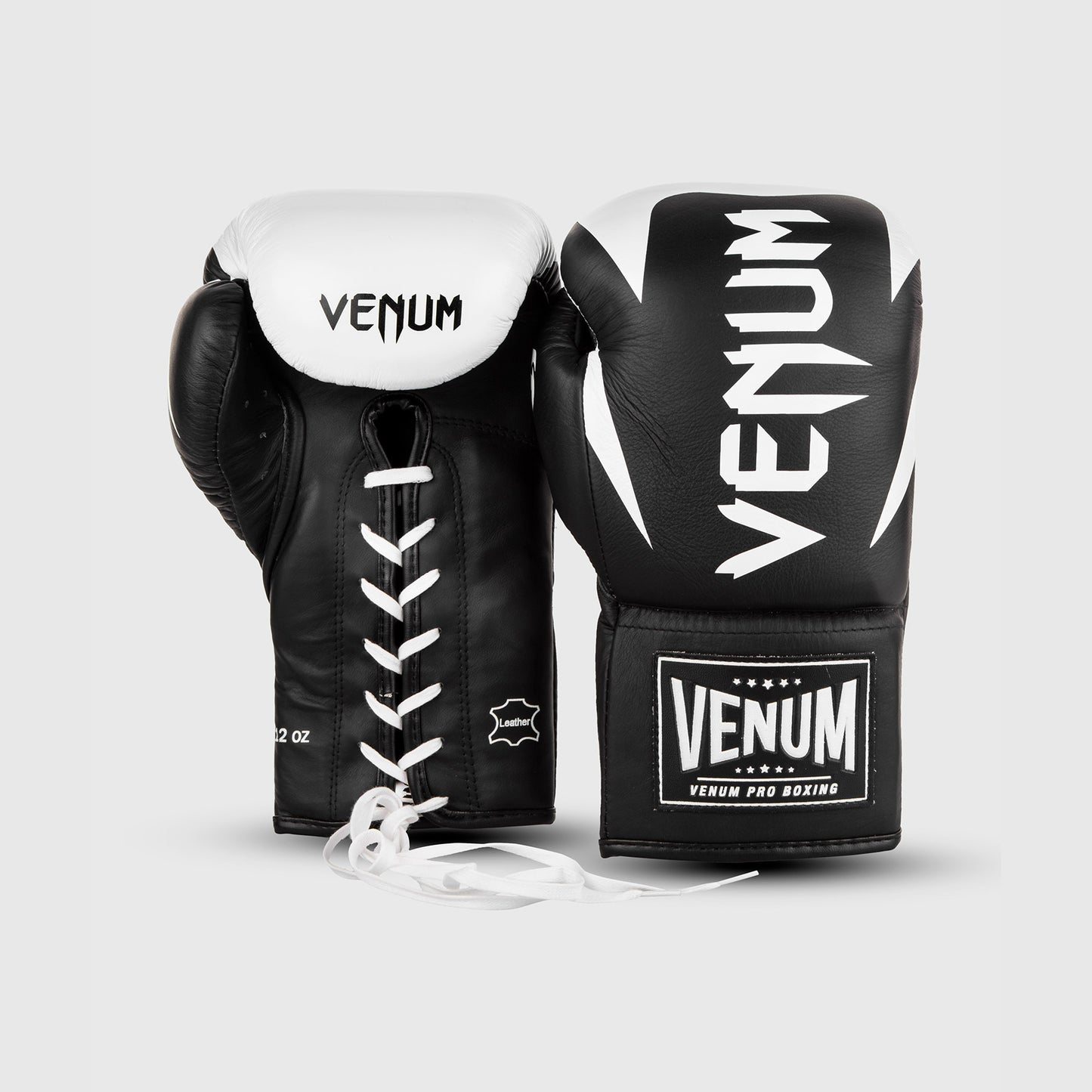 Guantoni da boxe professionali Venum Hammer con lacci - Nero/Bianco