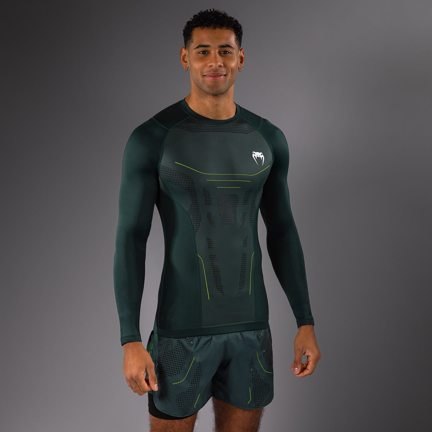 Venum Technical 3.0 Rashguard a Maniche Lunghe - Verde Foresta