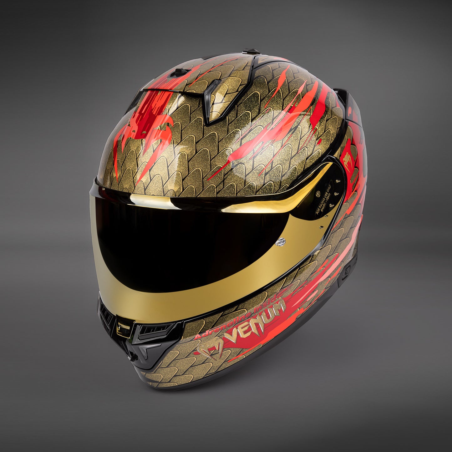 Casco moto Venum x Shark SKWAL i3 - Rosso/Oro