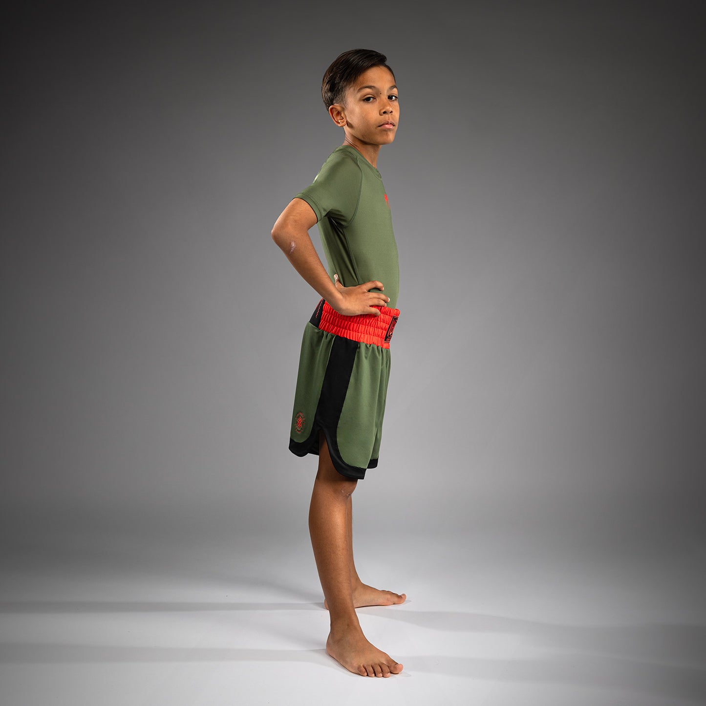 Venum Classic Pantaloni da Boxe per Bambini - Verde Militare/Arancione