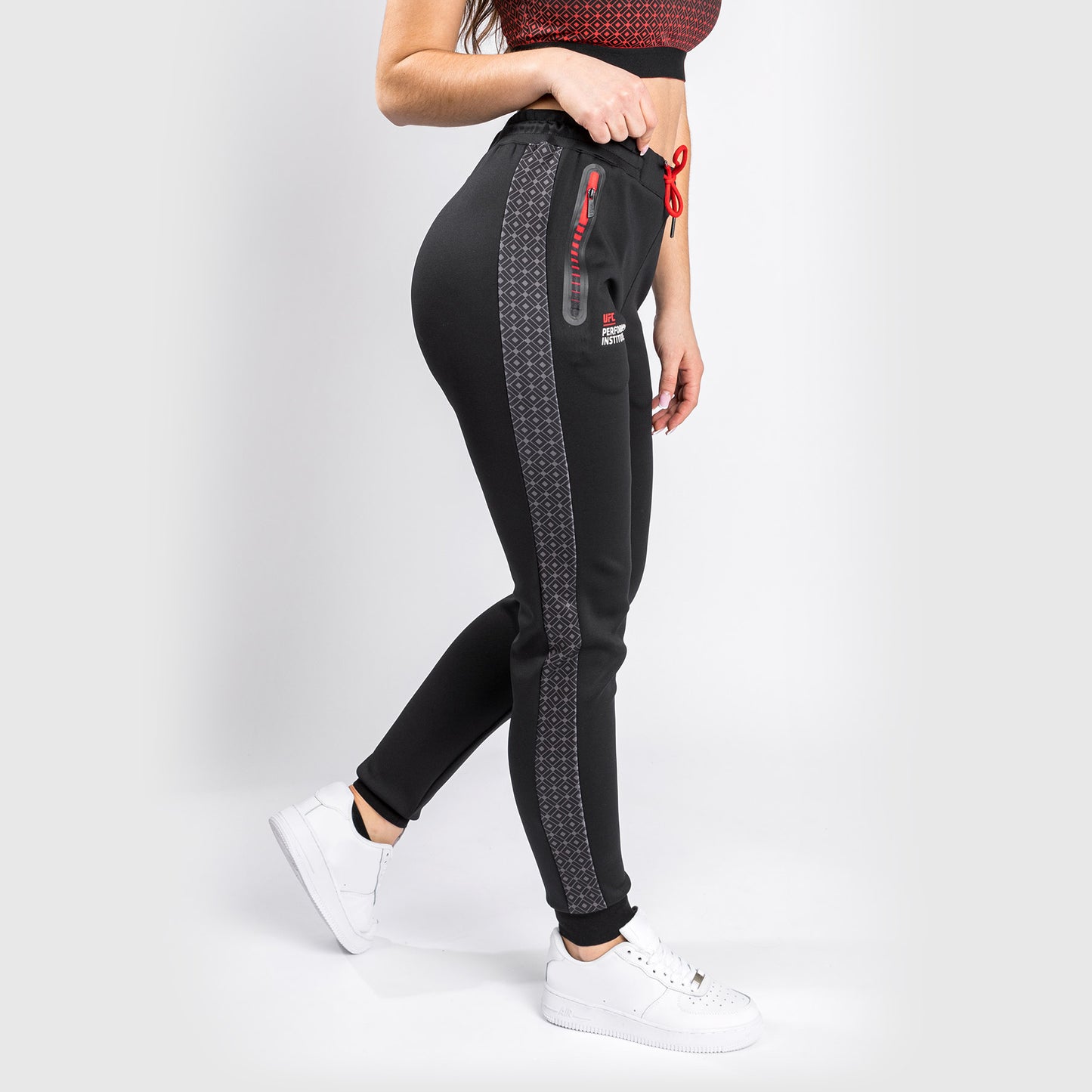 Pantaloni da tuta Venum UFC Performance Institute - Per Donna - Nero/Rosso