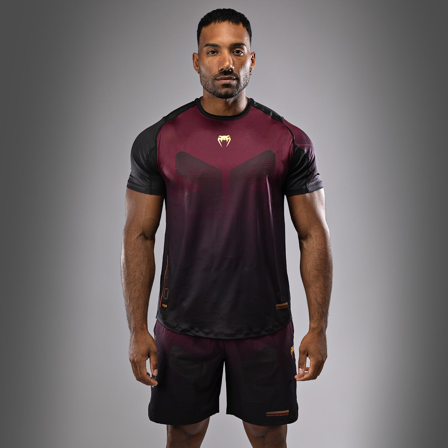 Venum Tactical XT Maglietta Dry Tech Uomo - Nero/Borgogna/Oro