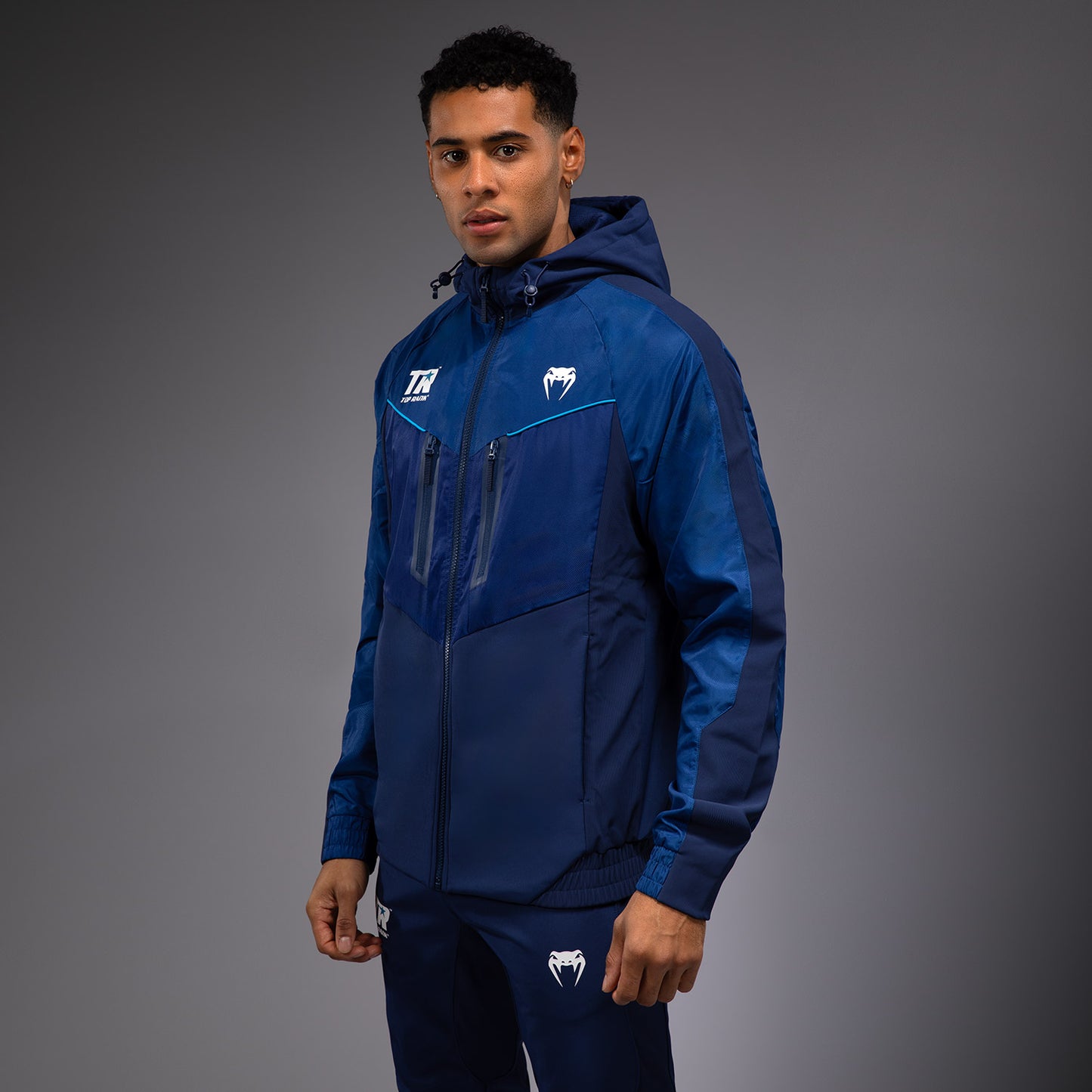 Venum x Top Rank Original Felpa con Zip Intera da Uomo - Blu Navy