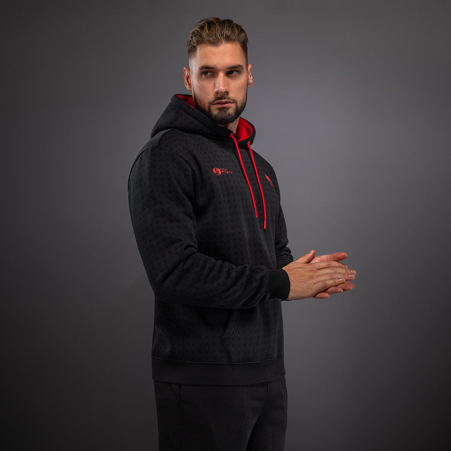 Venum x Roger Gracie Signature Felpa con Cappuccio - Nero/Rosso