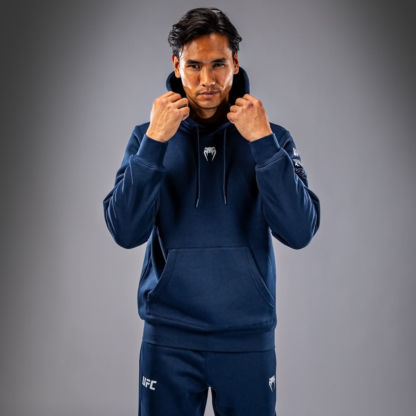 UFC Fusion by Venum Fight Week Felpa con Cappuccio per Uomo - Blu oceanico