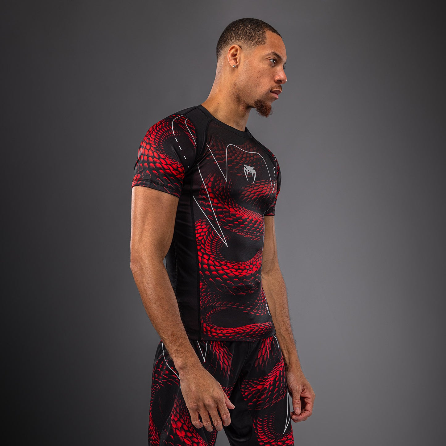 Venum Matupa Rashguard a Maniche Corte - Nero/Rosso/Argento