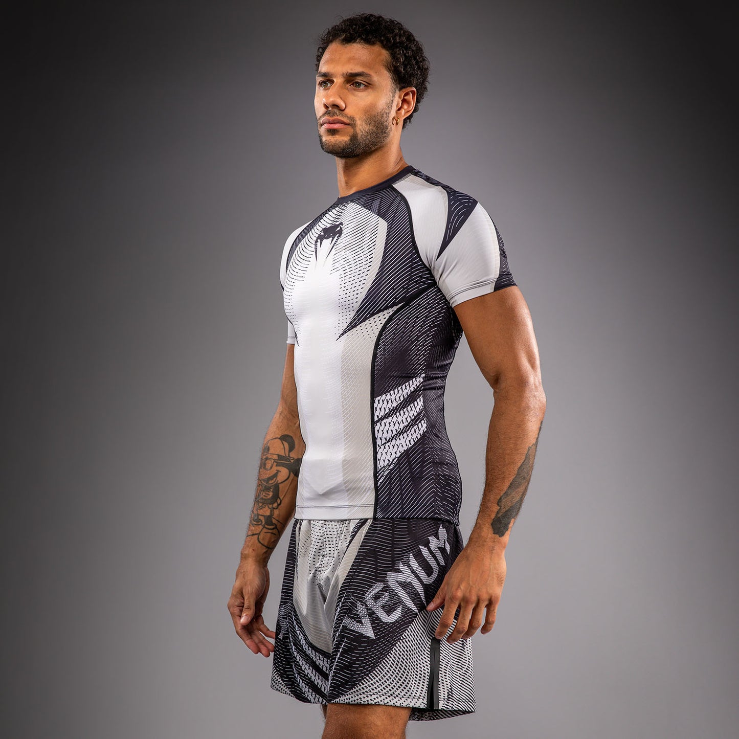 Venum Galactic 3.0 Rashguard a Maniche Corte - Bianco Sporco/Nero
