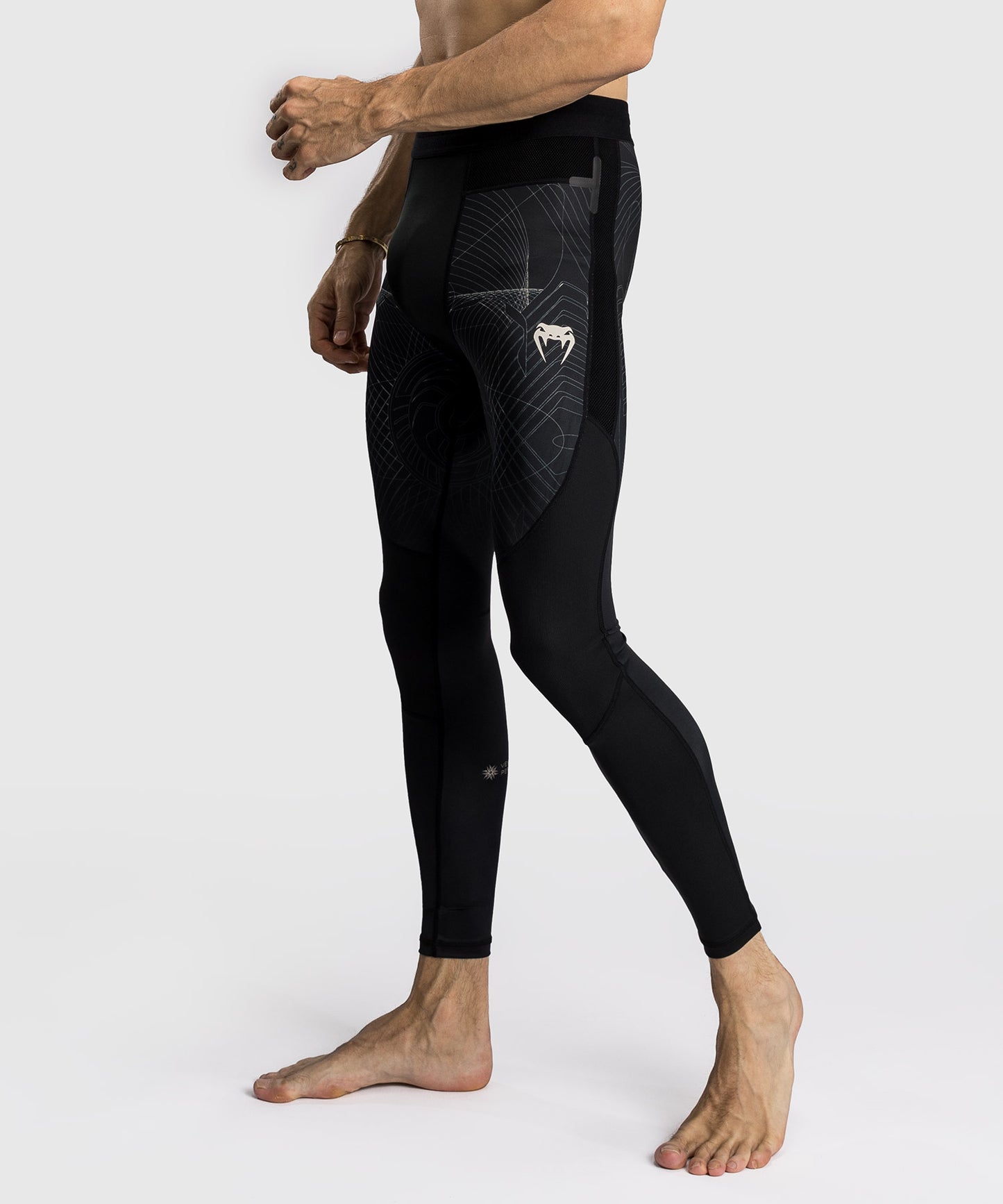 Venum G-Fit Air Pantaloni Compressione da Uomo - Nero Profondo/Sabbia Del Deserto