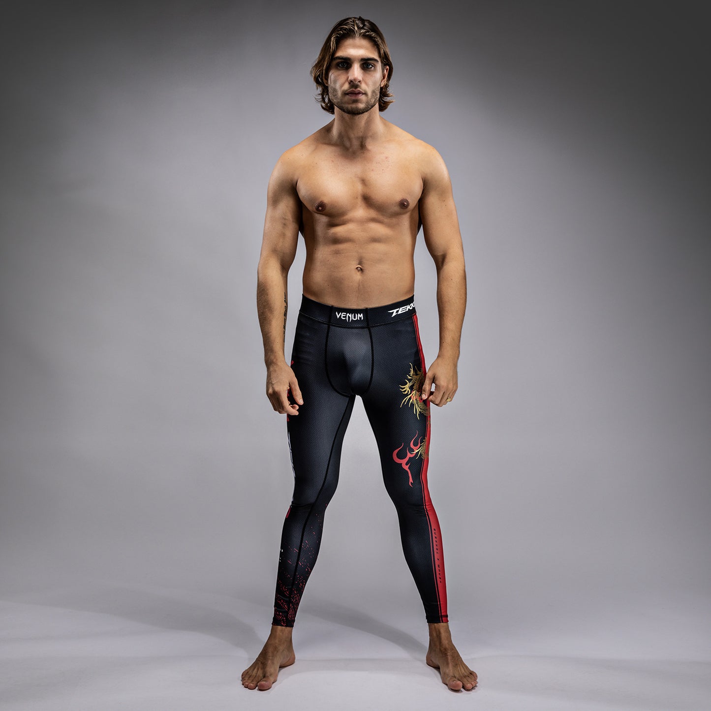 Venum x TEKKEN 8 - Marshall Law Pantaloni a compressione - Nero/Rosso/Oro