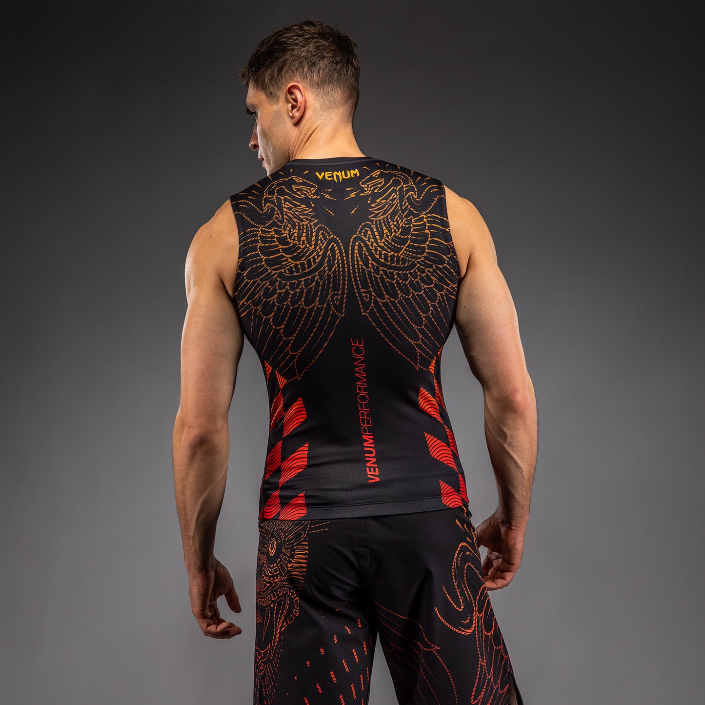 Venum Quetzal Fury Rashguard Senza Maniche - Nero/Rosso Fury/Arancio