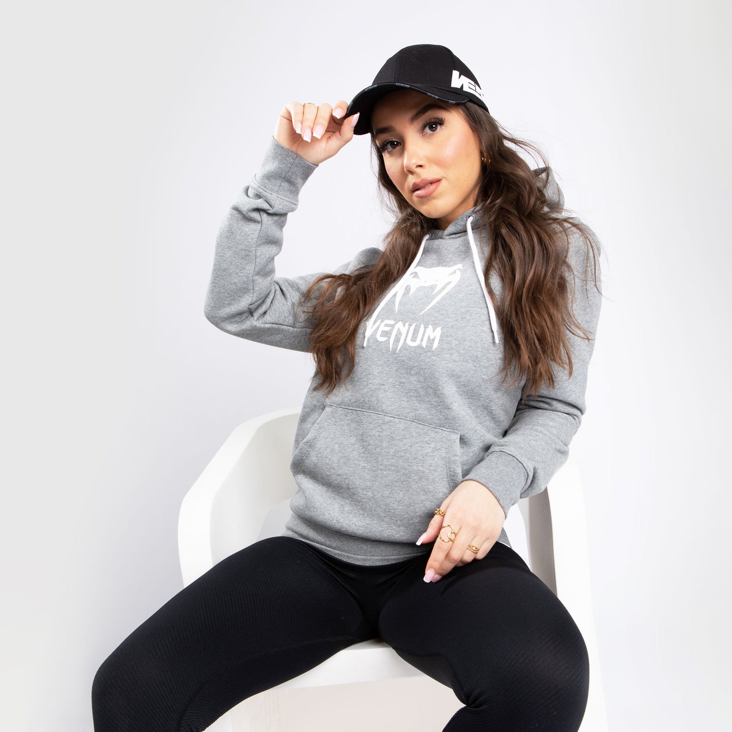 Felpa con cappuccio Venum Classic  - Donna - Grigio mélange chiaro